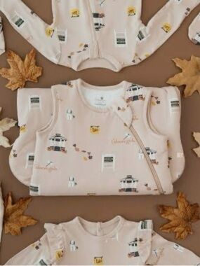 NWT UNOPENED Kyte Baby Zippered Romper in Gilmore Girls Pattern